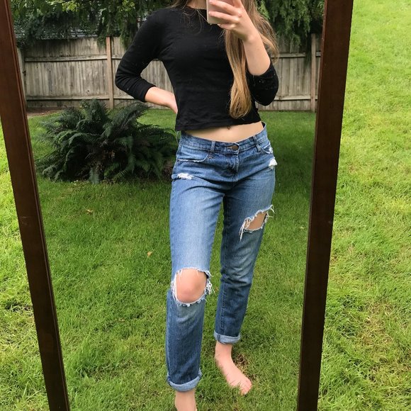 Leith Ripped Boyfriend Jeans - Picture 1 of 3